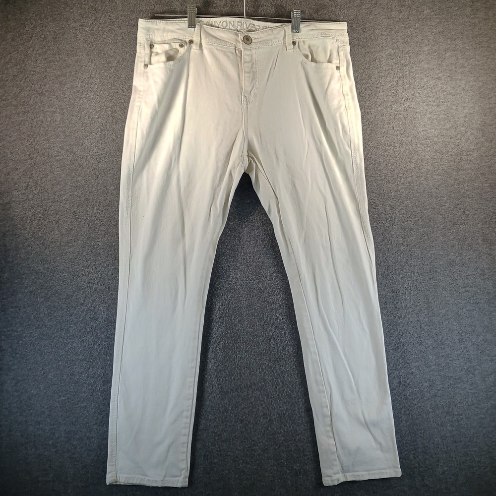 Canyon River Blues Classic Skinny Jeans Womens 16 White Pockets Straight‎ Leg